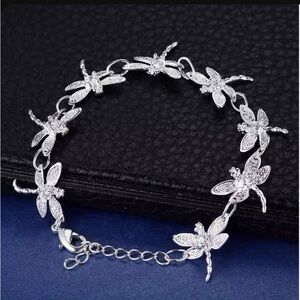 Sterling Silver Dragonfly Link Bracelet